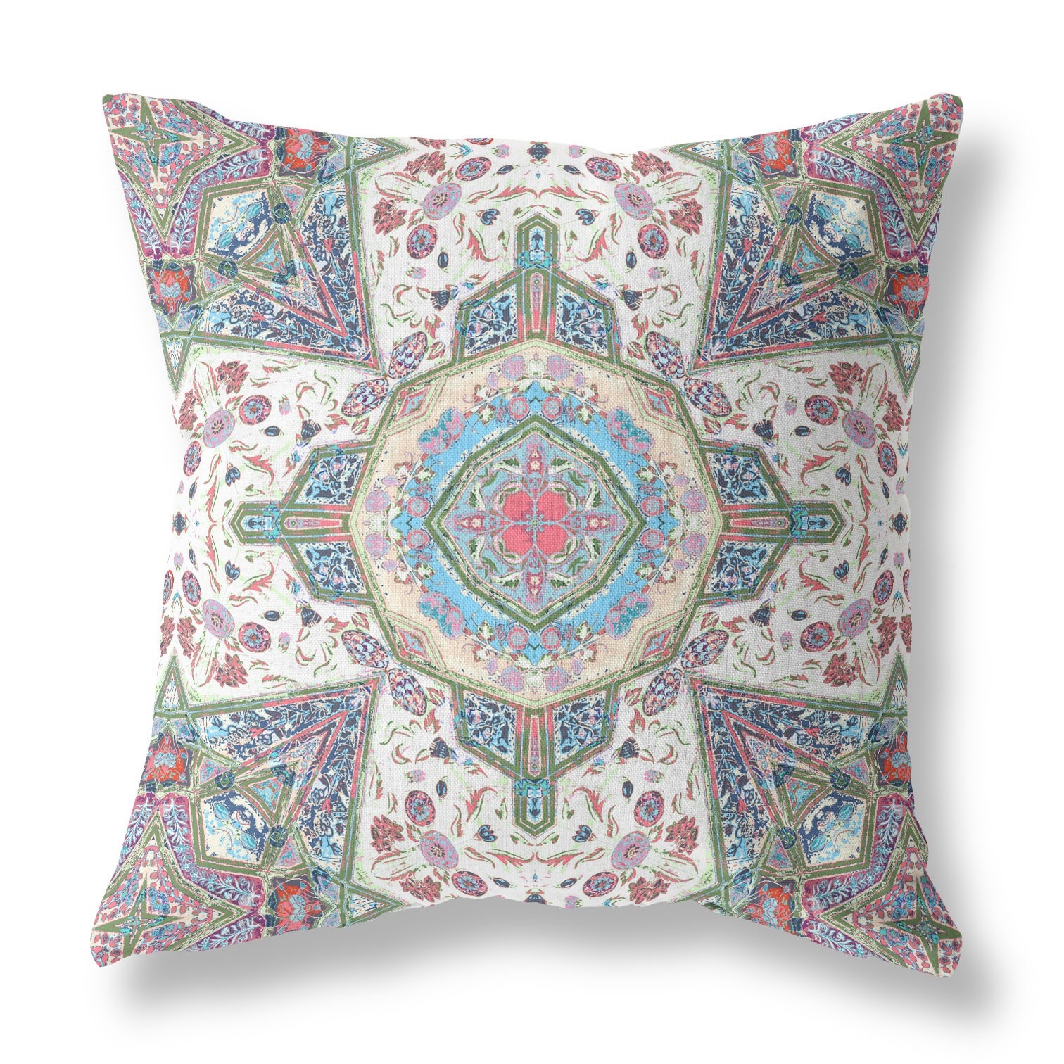 18 Cream Pink Boho Flower Indoor Outdoor Throw Pillow Bed Bath Beyond 36291625