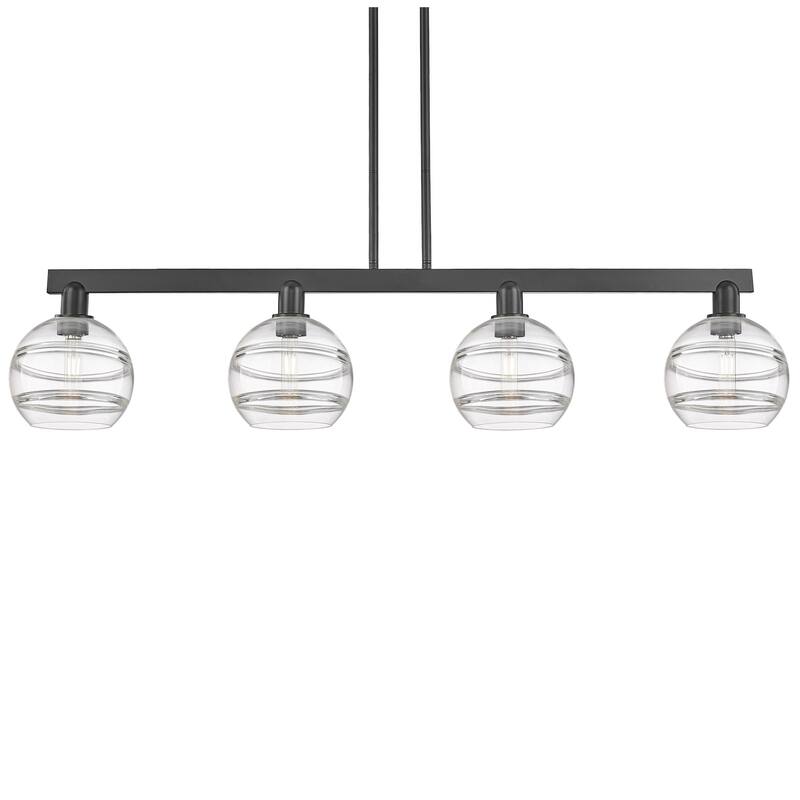 Innovations Lighting 716-4I-11-51 Rochester Linear Rochester 4 Light - Matte Black / Clear