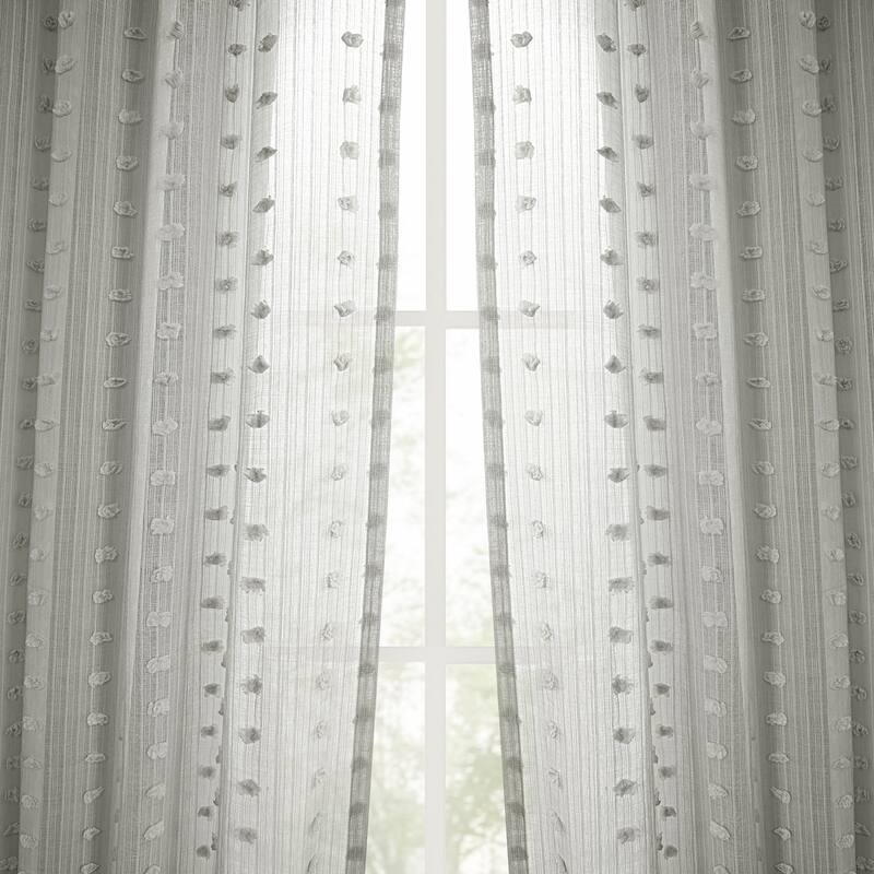 Exclusive Fabrics Strasbourg Dot Patterned Faux Linen Sheer Curtain (1 Panel)