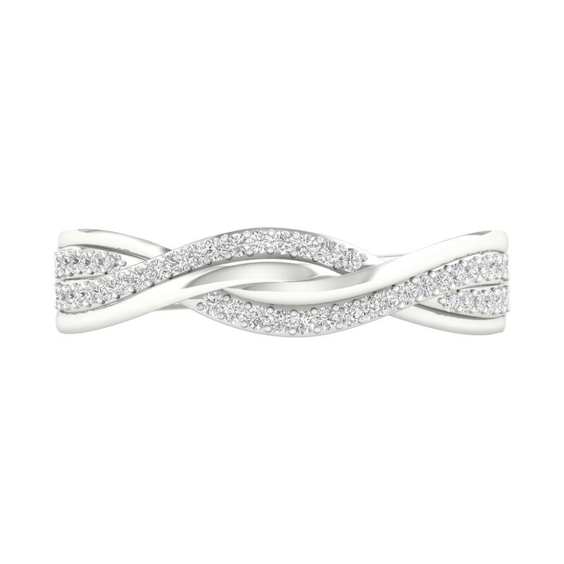 1/6ct TDW Diamond Criss Cross Promise Band in 10K Gold for Women