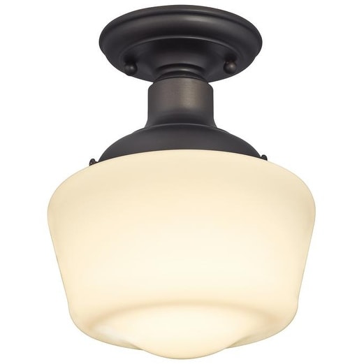 Westinghouse 63422-48 Scholar 1-Light Semi-Flush Ceiling Fixture, Oil Rubbed Bronze