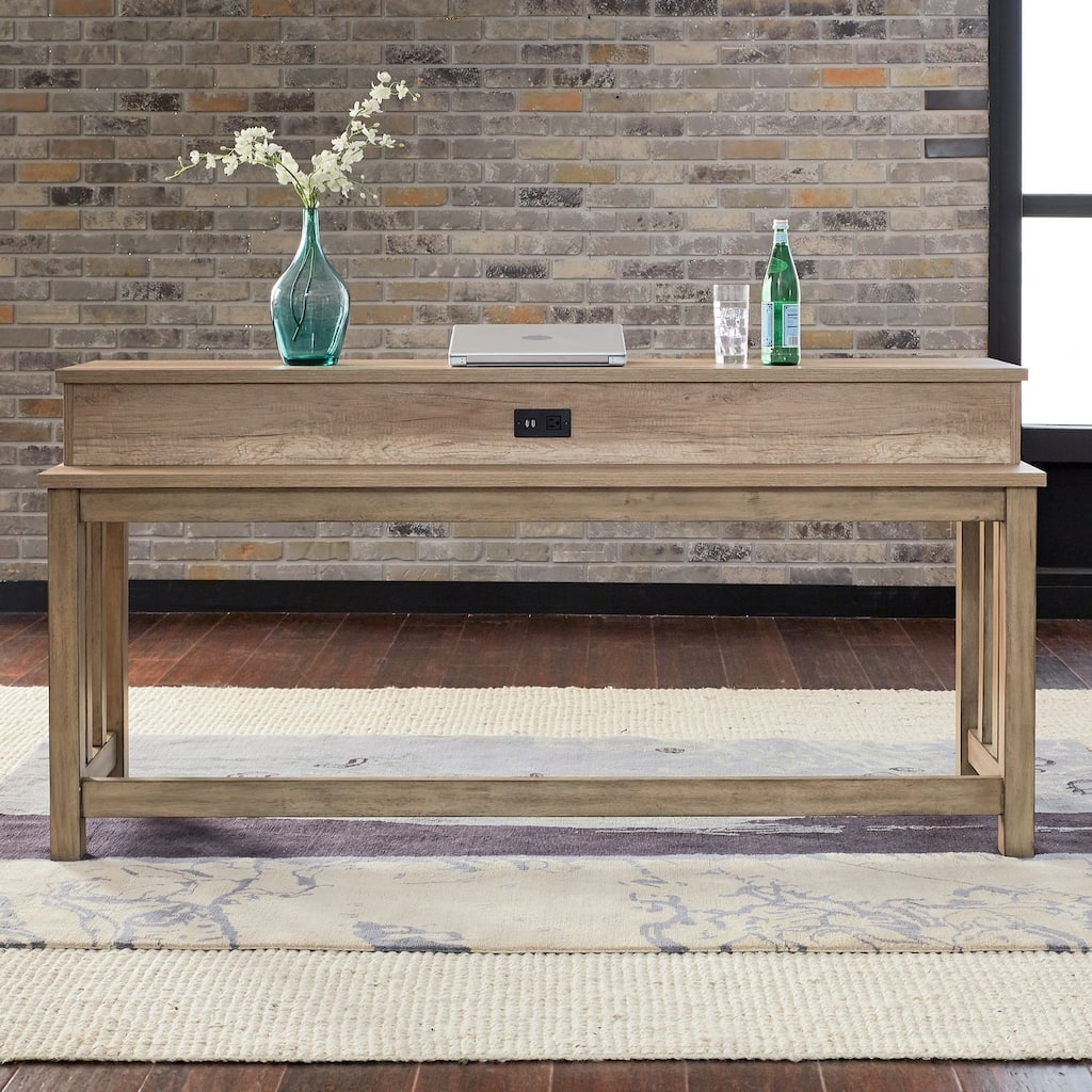 Liberty Furniture Sun Valley Sandstone Console Bar Table Charging Station
