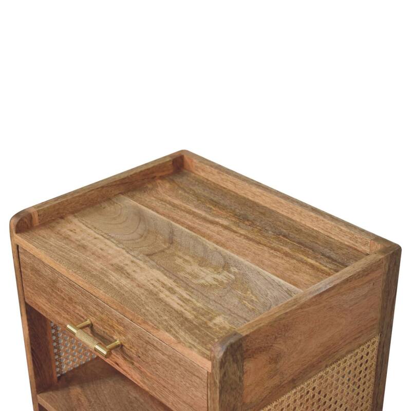 HomeRoots 23" Oak Solid Wood One Drawer Nightstand