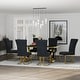 preview thumbnail 98 of 193, 65 inch Faux Marble Dining Table Set with Boucle Dining Chairs