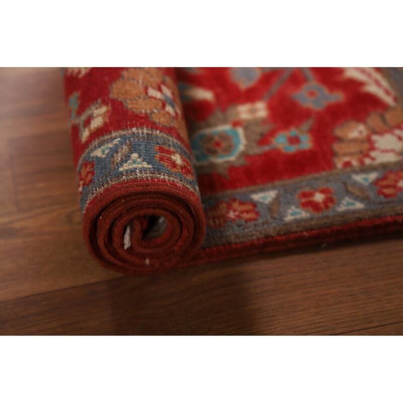Red Floral Kazak Oriental Foyer Rug Hand-Knotted Wool Carpet - 2'0" x 3'0"