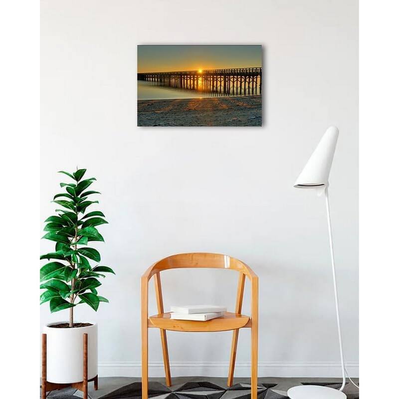 Sunrise Beach Pier at The Beach Photography by Wayne Collamore Art Poster - Print On Demand - 18 x 24 Inch