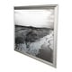 preview thumbnail 3 of 6, Silver Canvas Textured Ocean Landscape Living Room Framed Wall Art with Black and White Accents