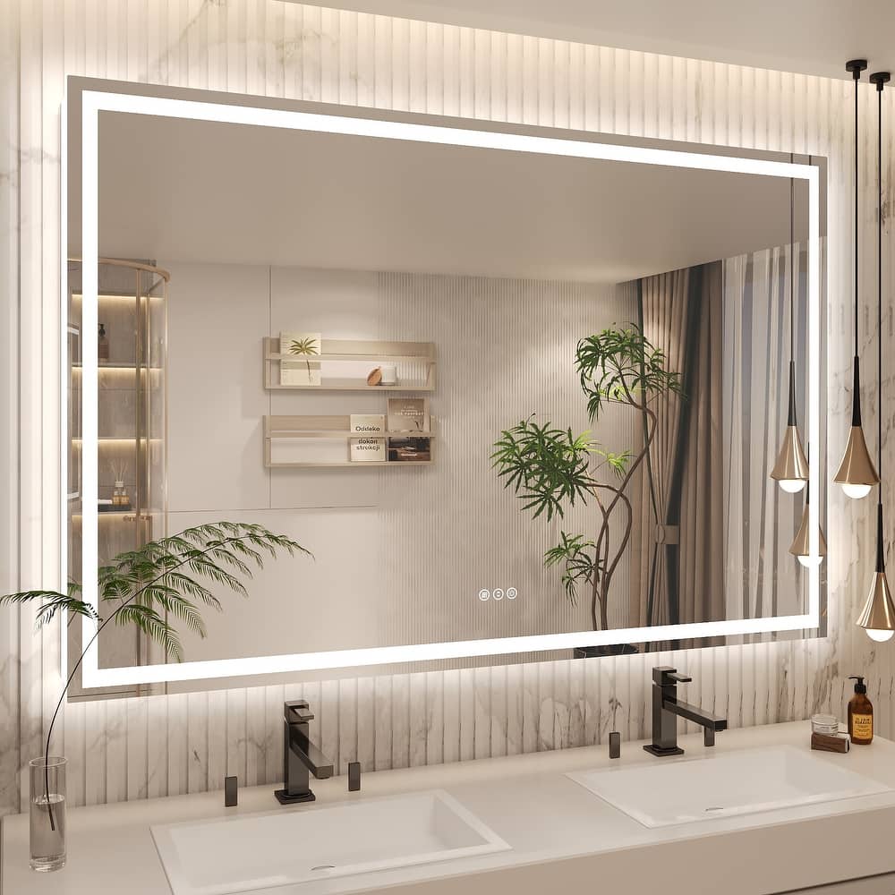 UL Certified Extra Large LED Lighted Frameless Round/Square Corner Wall Bathroom Vanity Mirror