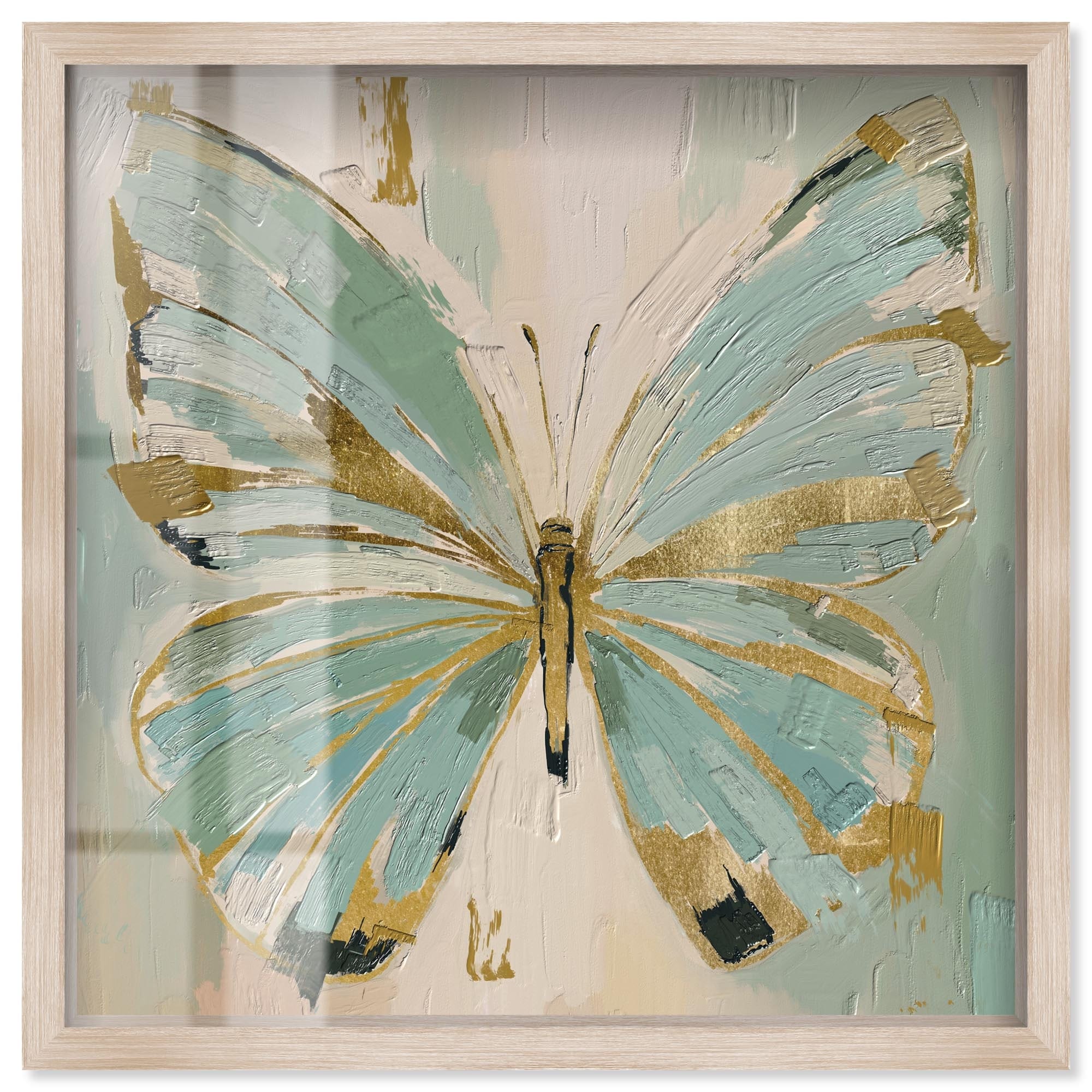 Teal Wings Botanical Art Shadowbox Print by Art Remedy