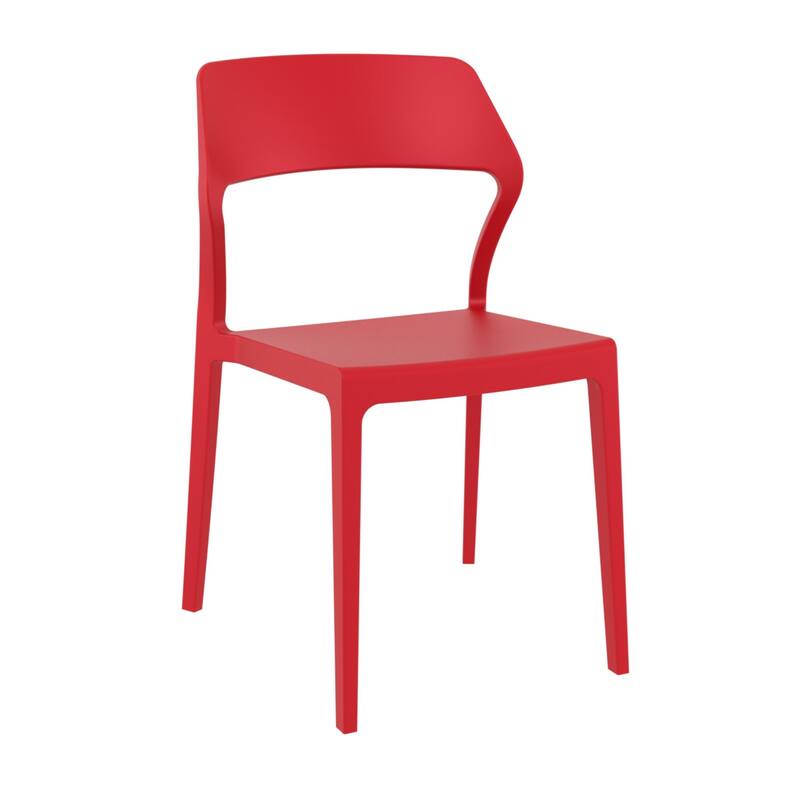 32.75" Red Solid Patio Dining Chair