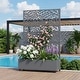 preview thumbnail 82 of 103, 72 in Metal Movable Planter Box with Trellis Privacy Screen Lockable Wheels Grey-Rectangle - 72"x47"