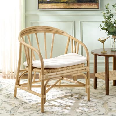 SAFAVIEH Home Billie Rattan Dining Chair - 27"W x 24"D x 33"H