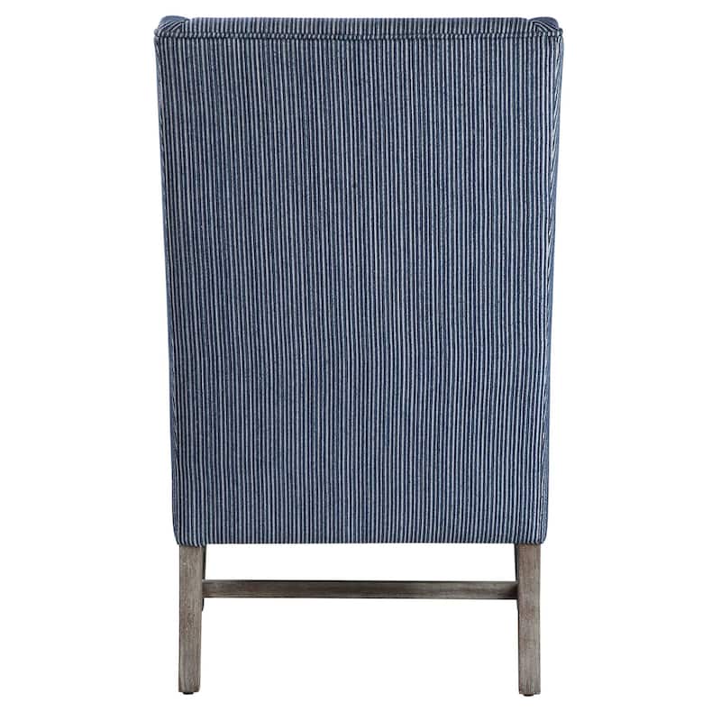 Uttermost Galiot 27" Wide Coastal Feel Wingback Arm Chair with Striped - Blue / White