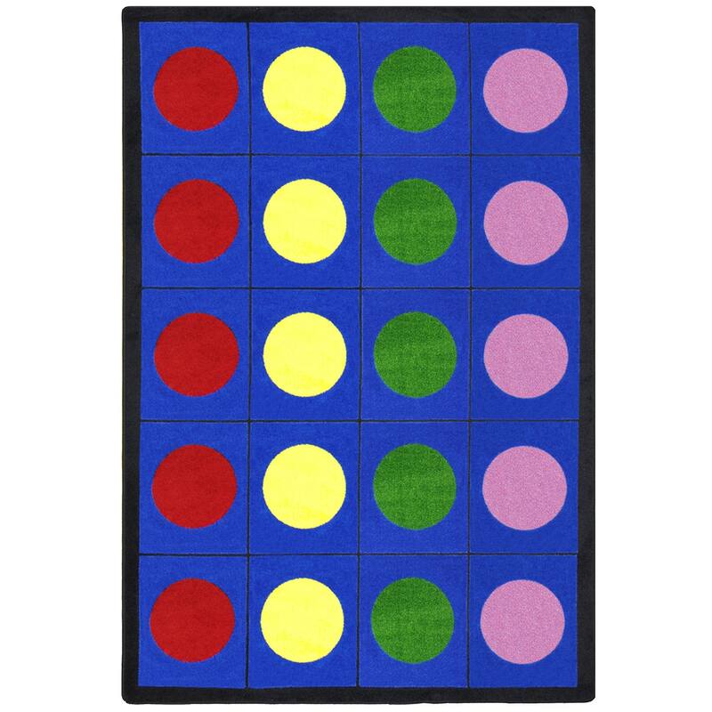 Lots of Dots Multi Educational Nylon Area Rug