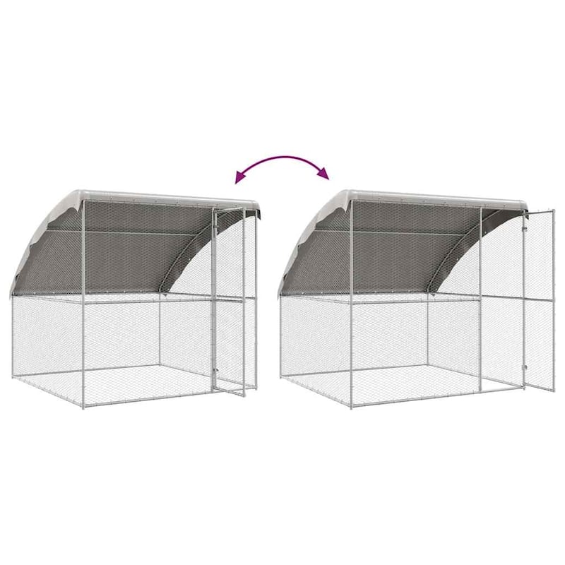 vidaXL Chicken Cage Silver 600/800 x 200 x 198.5 cm Galvanized steel