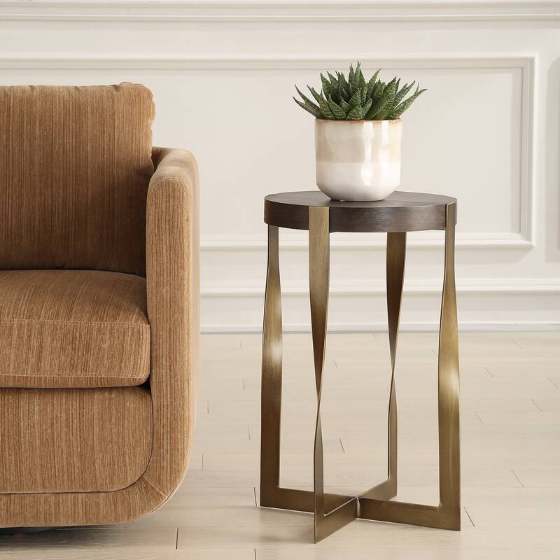 Side Accent Table - 24" - Brass Finish