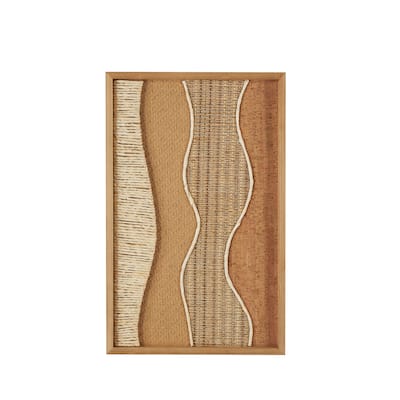 Wood Abstract Handmade Wavy Mixed Media Home Wall Decor with Various Textures and Patterns - Brown - Roche River Decor