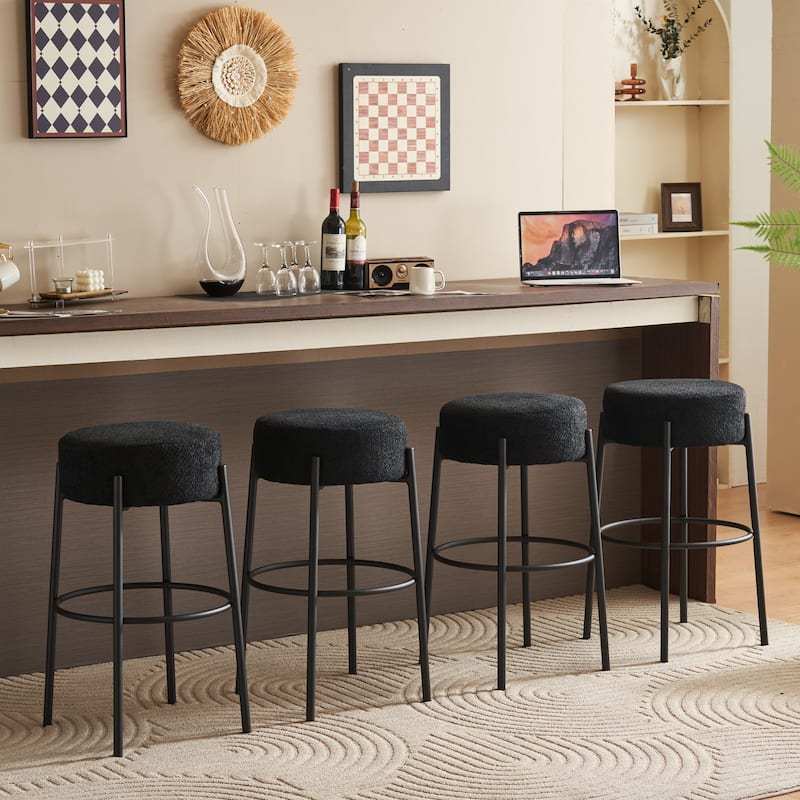 30" Tall, Round High Bar Stools, Set of 2