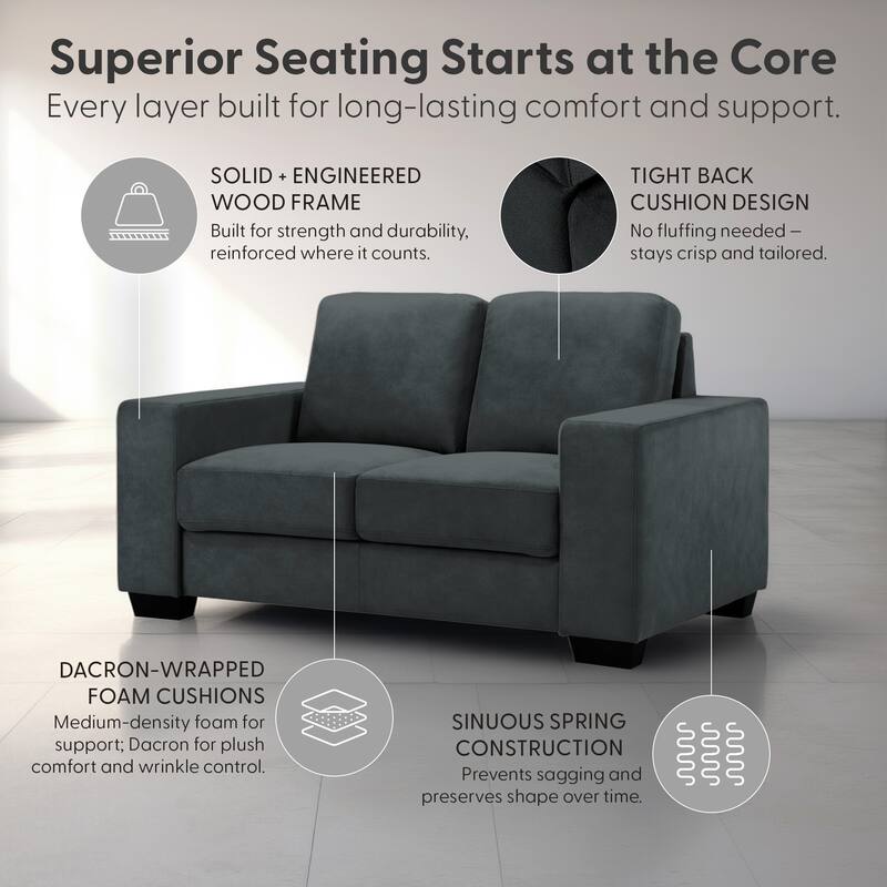 Yvonne Modern Sofa, Loveseat, Living Room Set, Upholstered Couch with Removable Cushions