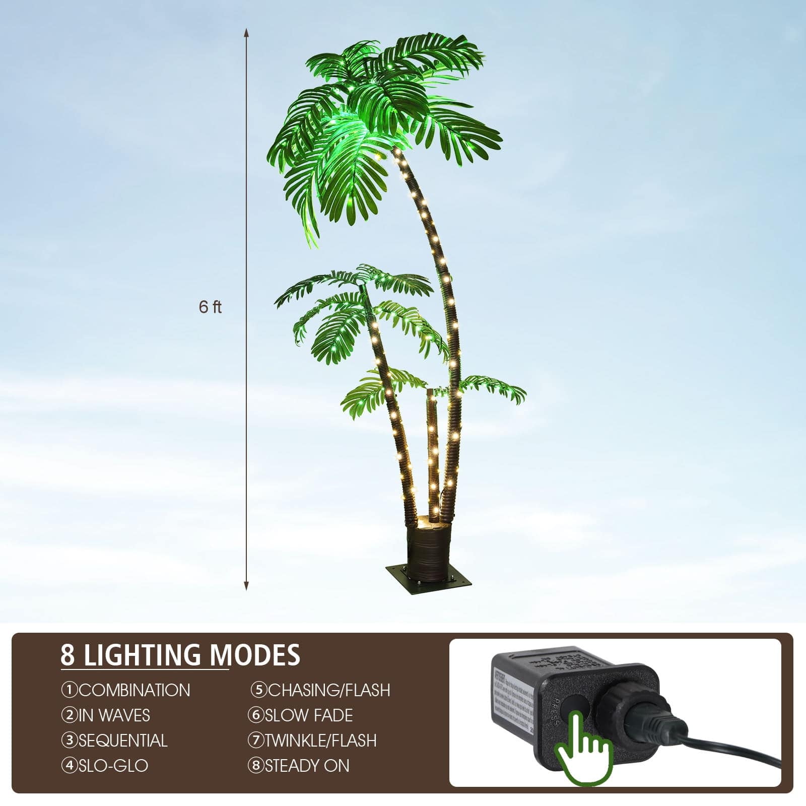 6Ft Lighted Artificial Palm Tree Bed Bath & Beyond 39892552