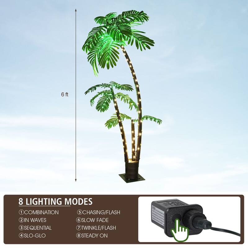 6Ft Lighted Artificial Palm Tree Bed Bath & Beyond 39892552