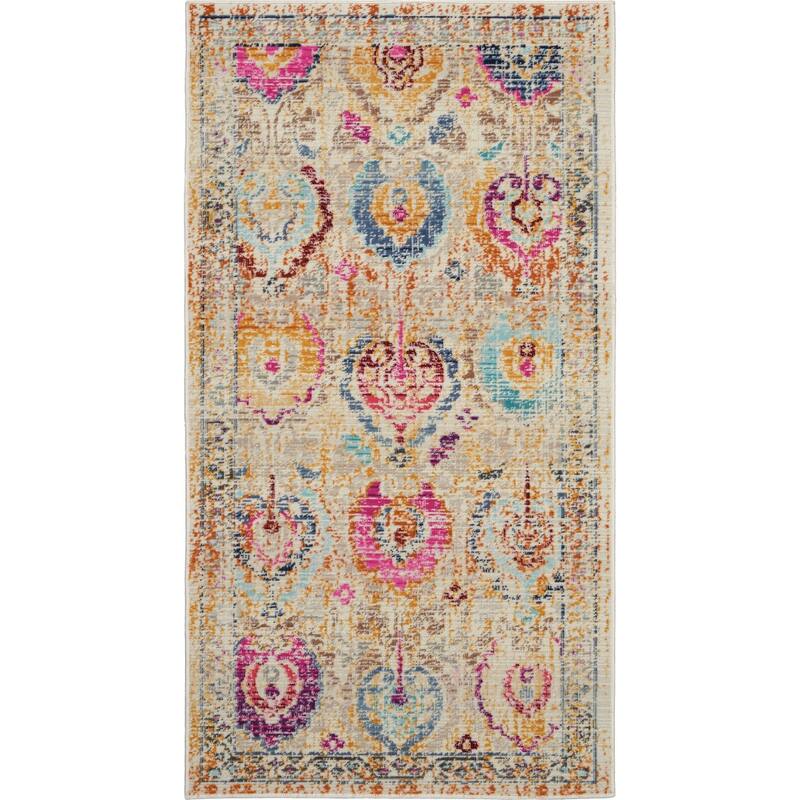 HomeRootsFloral Transitional Rectangle Area Rug - 48' X '24' X '0.5