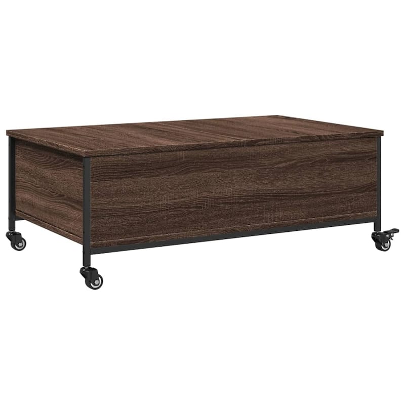vidaXL Coffee Table Brown Oak Engineered Wood Small Modern - 21.7 x 35.8 x 13.4 in