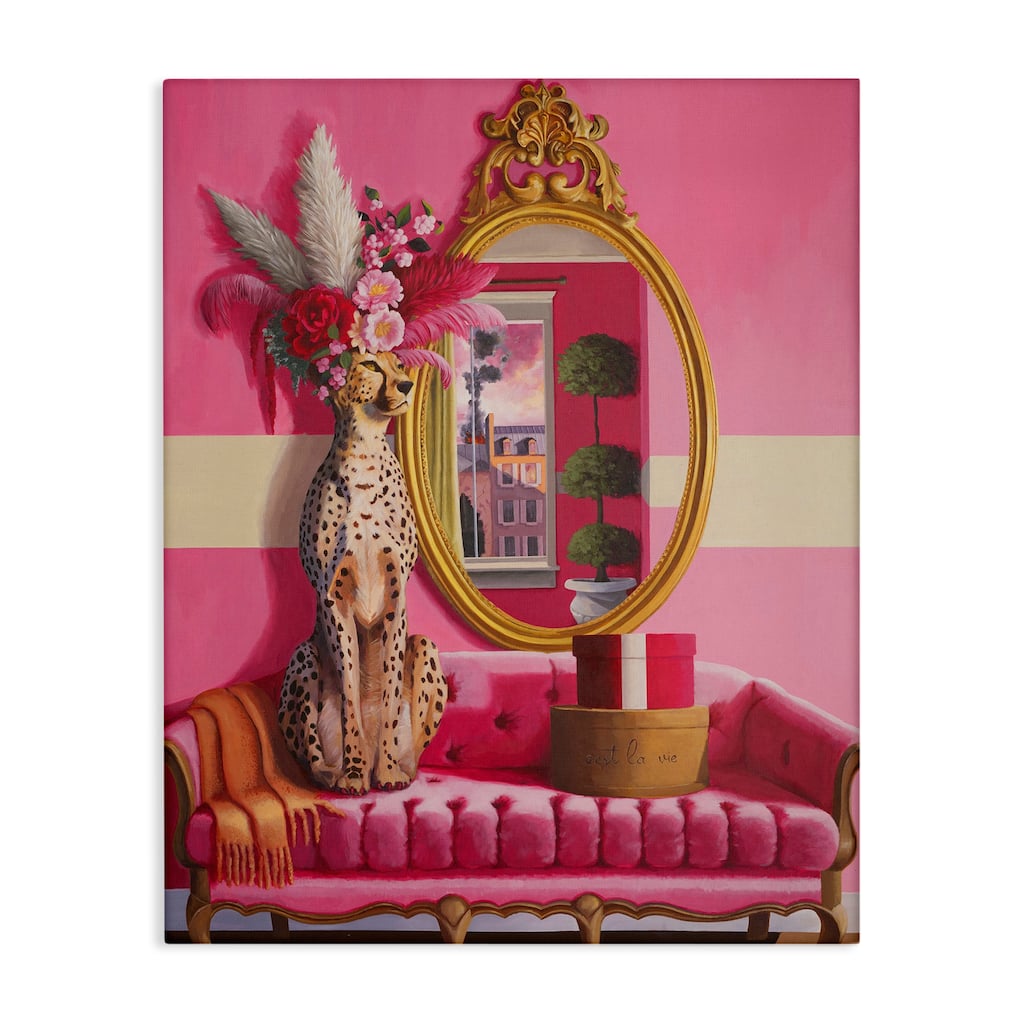 Stupell Sophisticated Leopard on Couch Canvas Wall Art Design By Heather Gauthier