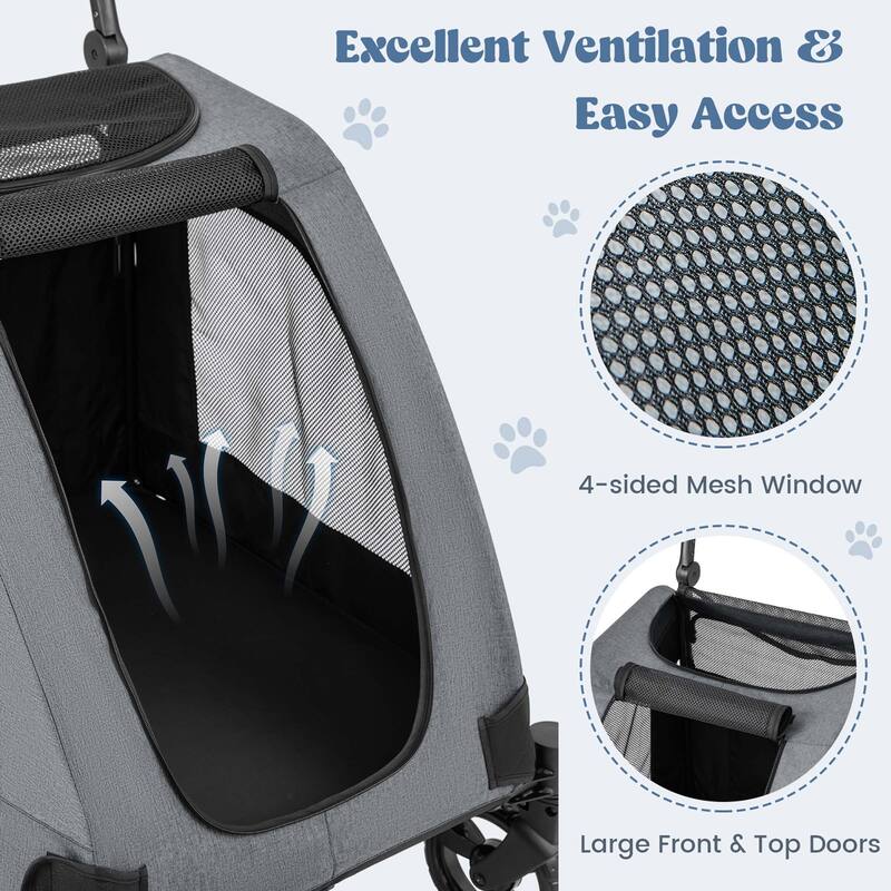 Costway Extra Large Dog Stroller with Dual Entry Safety Belt - See Details