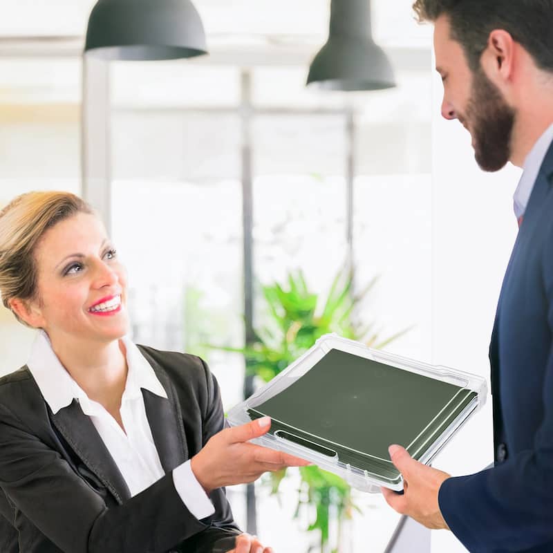 Sorbus Single-Piece Thin Hanging File Organizer Bin, Interior 10"x12" Clear Plastic Stackable for Document Storage