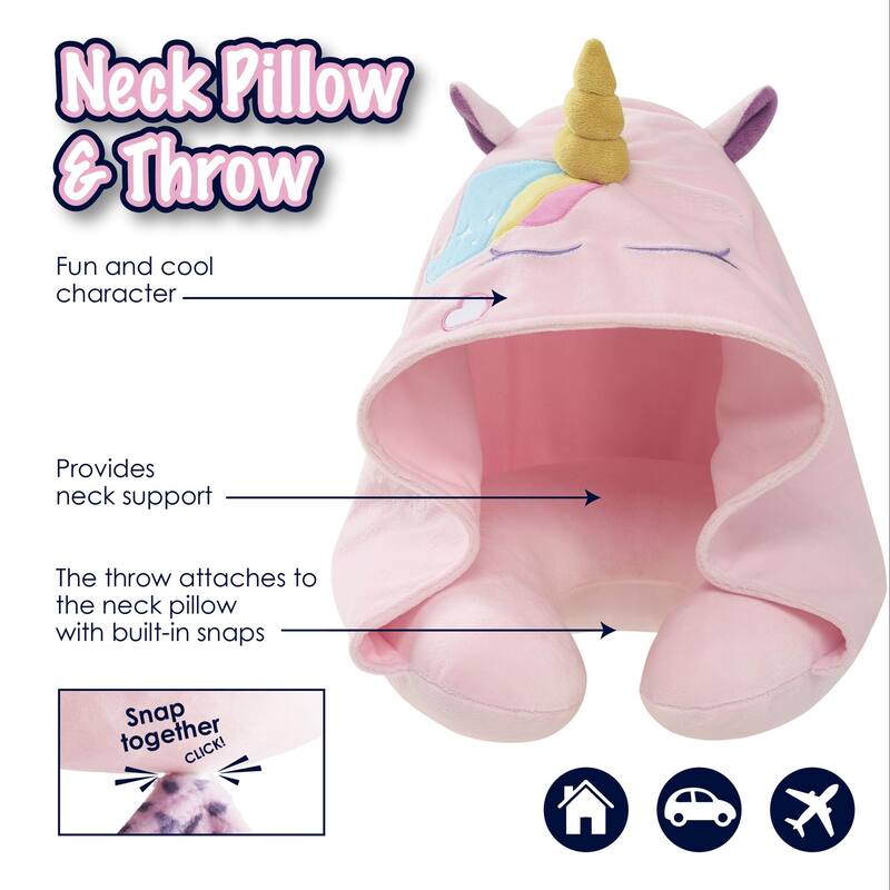 3D Animal Neck Pillow and Throw Set for Kids