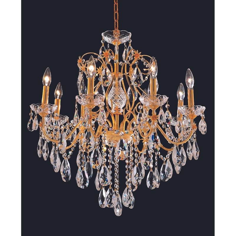 Fleur Illumination Collection Chandelier D:26in H:23in Lt:8 Gold Finish - royal cut crystals/Gold