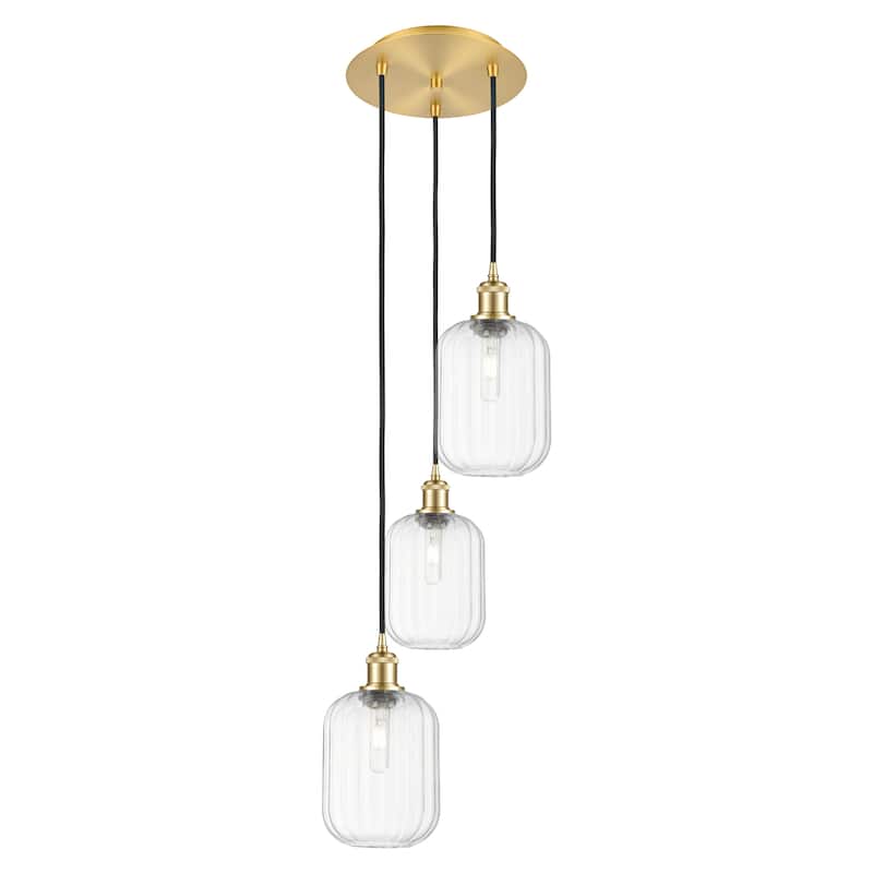 Innovations Lighting Endless Possibilities Ballston - Preston - 3 Light 13" Jar Shade Cord Hung Multi Pendant - Clear/Satin Gold