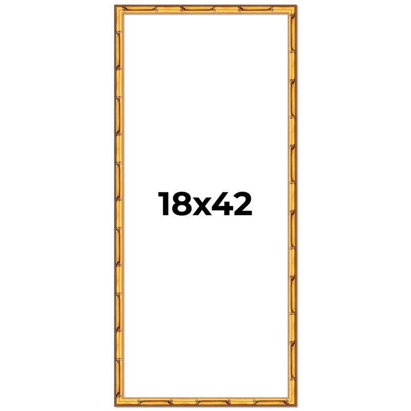 18x42 Frame Gold Bamboo Picture Frame Modern Photo Frame Includes UV Acrylic Shatter Guard Front Acid Free Foam Backing Board