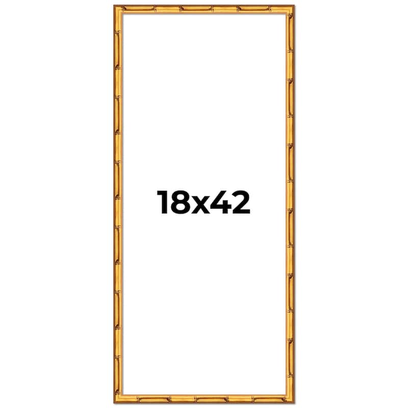 18x42 Frame Gold Bamboo Solid Wood Picture Frame | 1 Inch Moulding