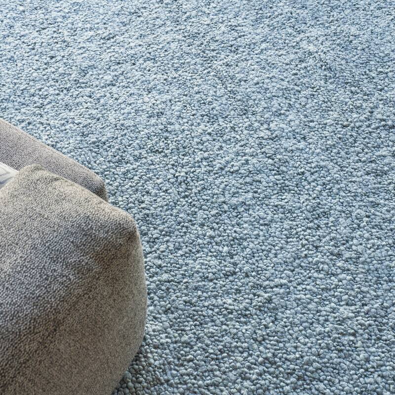 EXQUISITE RUGS Borelli Hand-loomed New Zealand Wool Light Blue Area Rug.