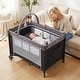preview thumbnail 2 of 8, Gymax 3 in 1 Pack & Play w/ Toy Bar Diaper Changing Table w/ Safety