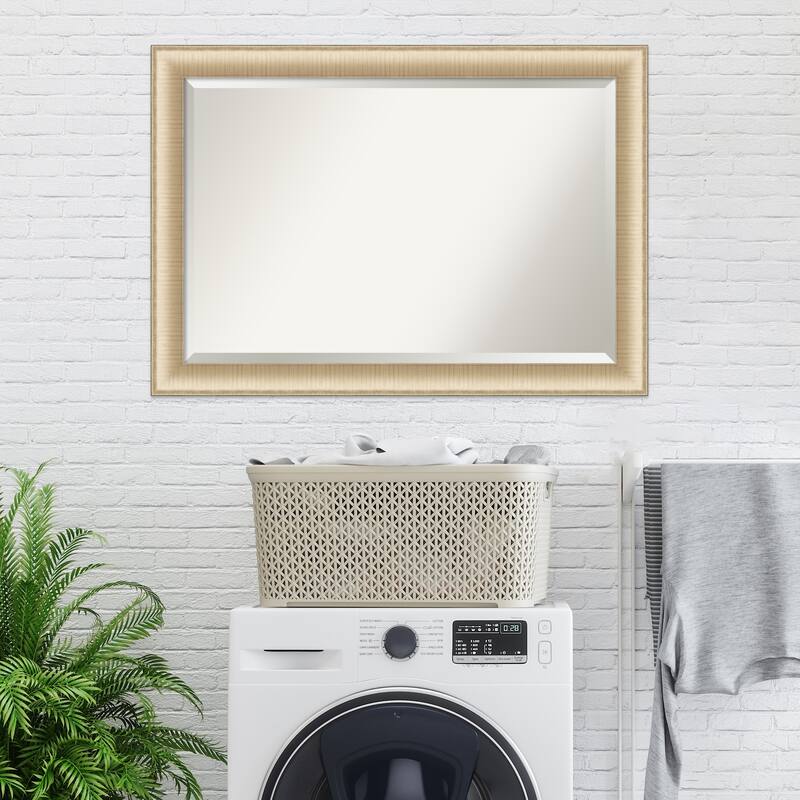 Beveled Wall Mirror - Elegant Brushed Bronze Frame