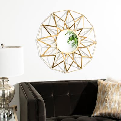 SAFAVIEH Kilburn Gold 31-inch Decorative Mirror - 30.5" x 2.5" x 30.5"