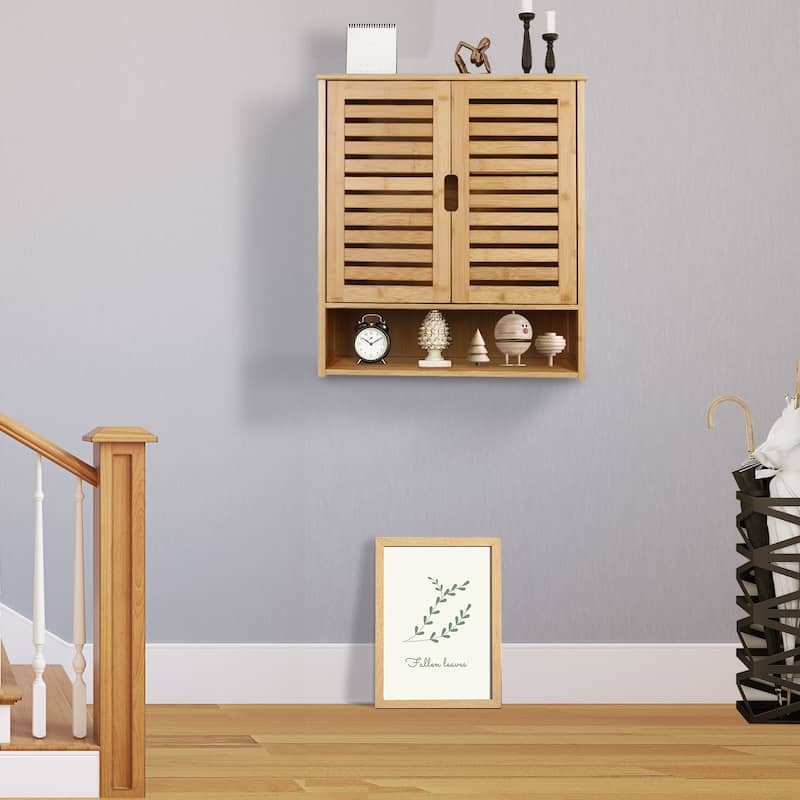 Bamboo Over The Toilet Sink Storage Cabinet Bathroom Organizer - 23.2x8x26.1 inch