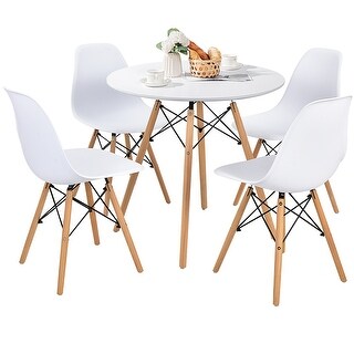 Costway Dining Table Set Modern 5 PCS For 4 Round Dining Room Table ...