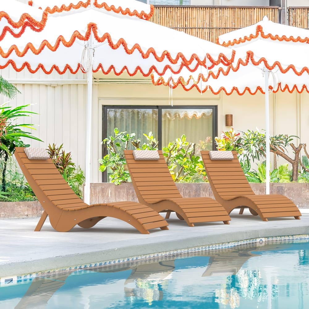 HDPS Water-Resistance Patio Lounge Chair Set of 3