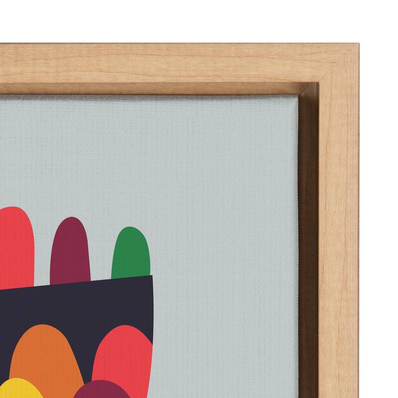 Kate and Laurel Sylvie Flower Canvas by Rachel Lee of My Dream Wall - 18x24 - Plastic - Brown