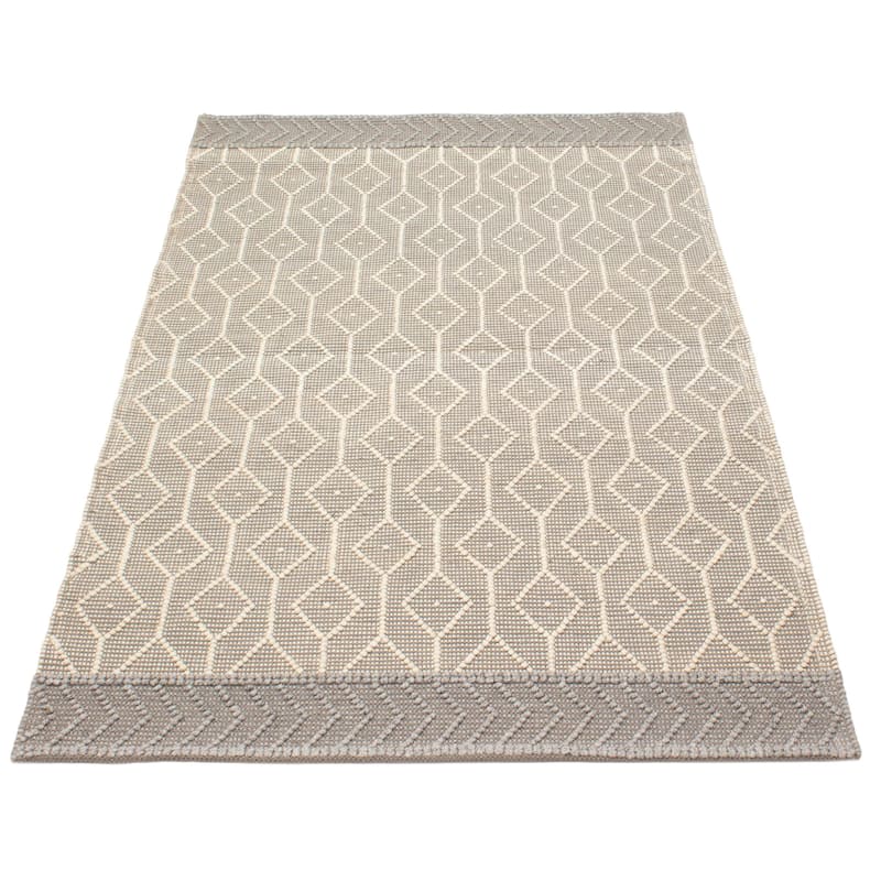 ECARPETGALLERY Braid weave Sienna Grey Wool Rug - 5'0 x 8'1