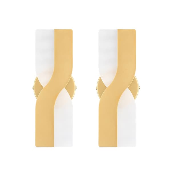 slide 2 of 15, Madison Led Wall Sconces Wall Light Modern Bathroom Vanity Light 4000k , Set of 2 Brass