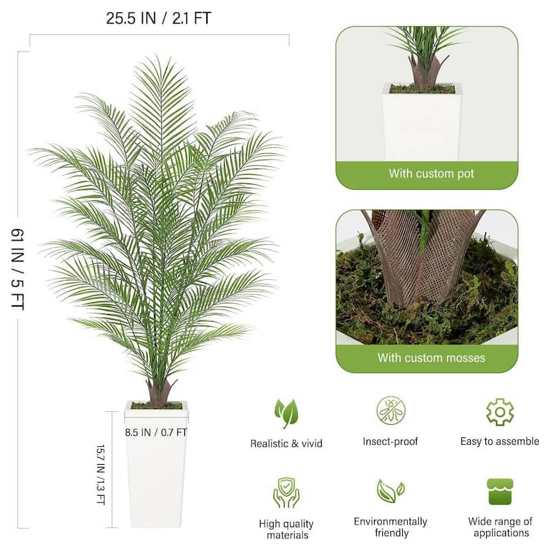 Faux Areca Palm Plants for Indoor Home Decor