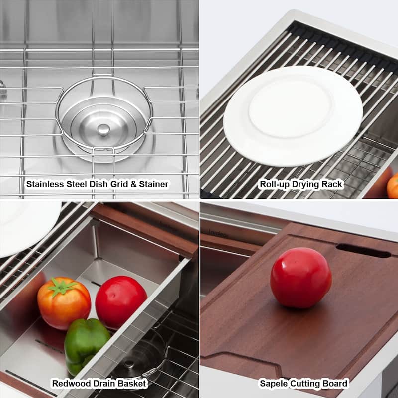 Farmhouse Sink Apron Front Ledge Workstation 16 Gauge Stainless Steel Single Bowl Luxury Kitchen Farm Sink