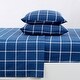 preview thumbnail 67 of 87, Great Bay Home Extra Soft Cotton Flannel Printed Bed Sheet Set California King - Windowpane - Navy / White