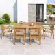 Option Beige,Natural; Wood Table with 6 Cushioned Chairs