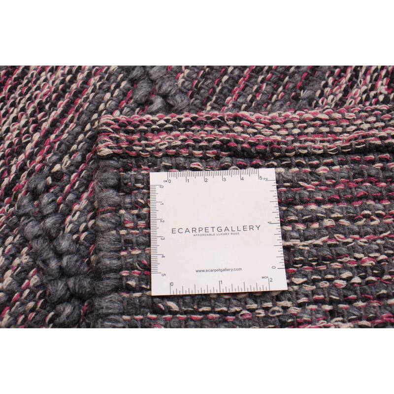 ECARPETGALLERY Braid weave Sienna Grey Wool Rug - 6'0 x 9'0